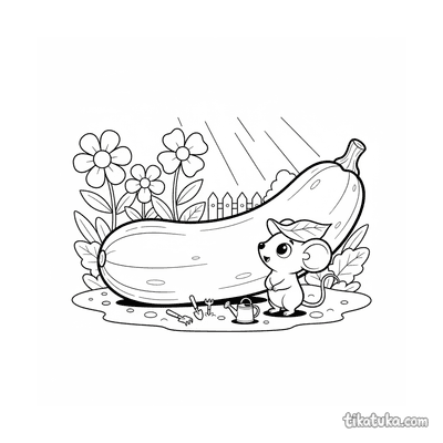 Giant Zucchini with Gardener Mouse