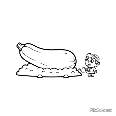Giant Zucchini with Tiny Gardener