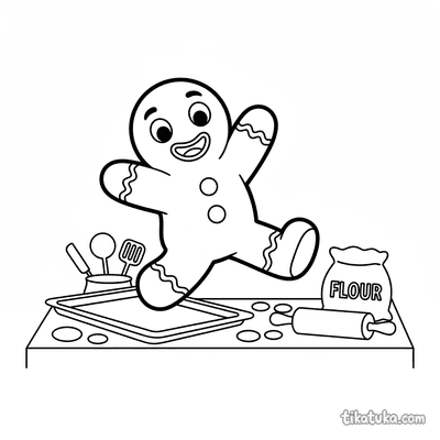 Gingerbread Man Escaping the Oven