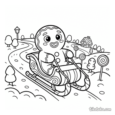 Gingerbread Man on a Sleigh