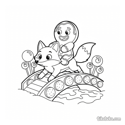 Gingerbread Man Riding a Fox