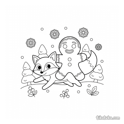 Gingerbread Man Riding a Fox