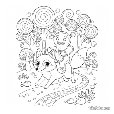 Gingerbread Man Riding a Fox