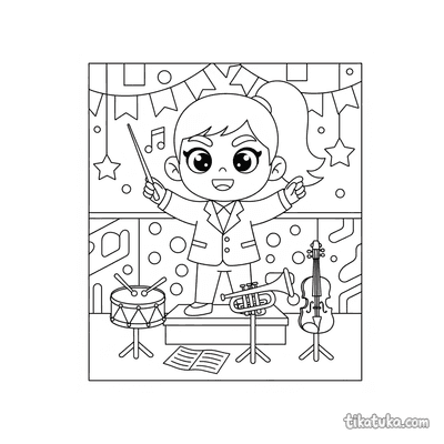 Girl Conductor Leading Toy Orchestra