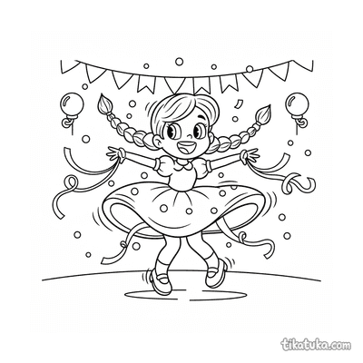 Girl Spinning with Streamers