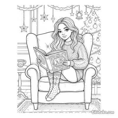 Girl Reading a Giant Book