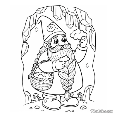 Gnome Herbalist Gathering Moon Moss