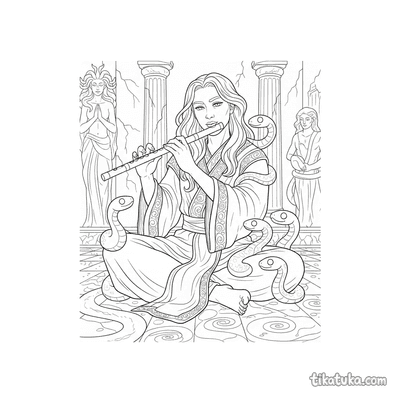 Gorgon Snake Charmer with Flute