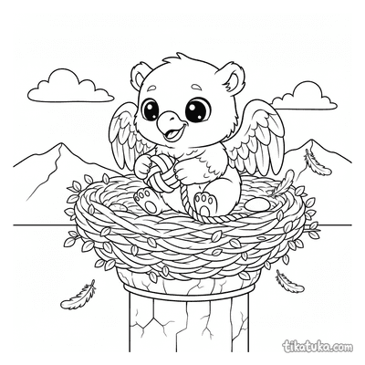 Griffin Chick in Nest