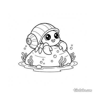 Hermit Crab in Sunny Tide Pool