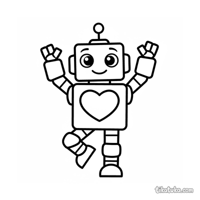 Happy Robot Hero Waving