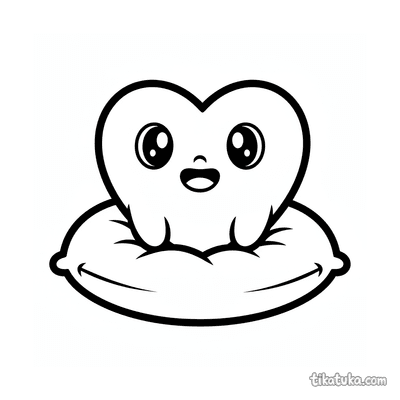 Heart with Face on Pillow