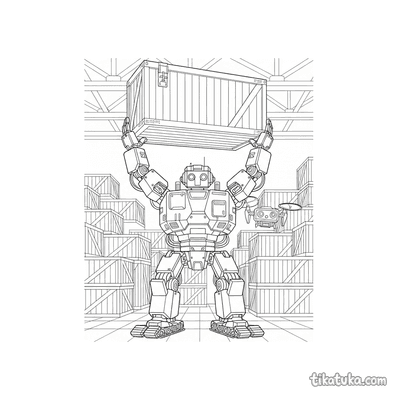 Heavy Lifter Robot Stacking Crates