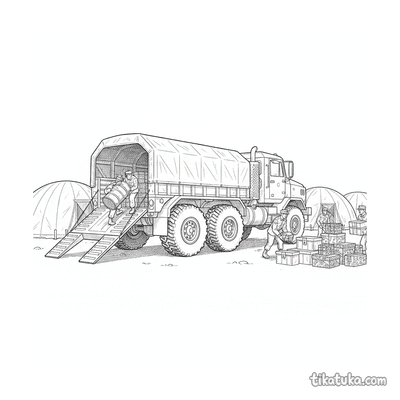 Heavy Transport Truck Unloading