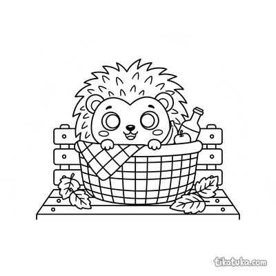 Hedgehog with Picnic Basket
