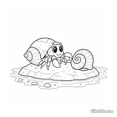 Hermit Crab Moving into a New Shell