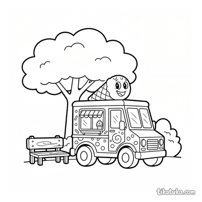 Ice Cream Truck with Smiling Cone