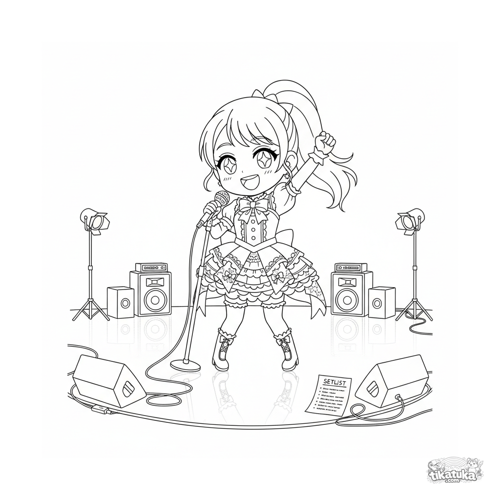 Idol Singer Rehearsing on Concert Stage