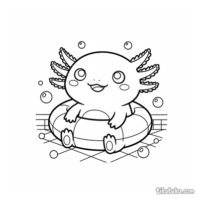 Axolotl with Inflatable Ring
