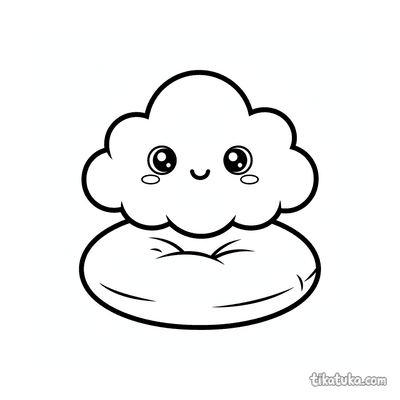 Kawaii Cloud on Cushion