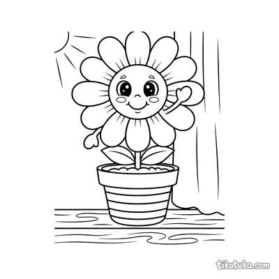 Kawaii Daisy in a Pot
