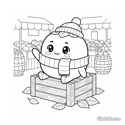 Kawaii Persimmon with Scarf