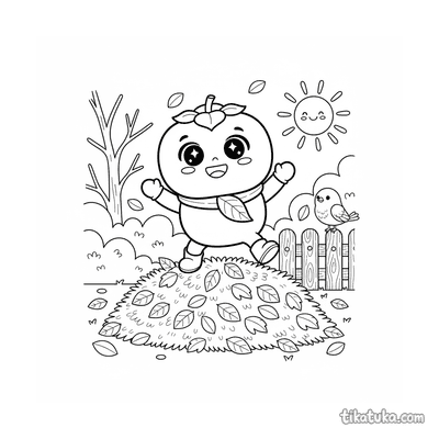 Kawaii Persimmon in Autumn Garden
