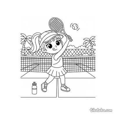 Girl Learning to Serve