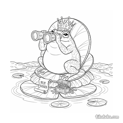 Frog King with Binoculars