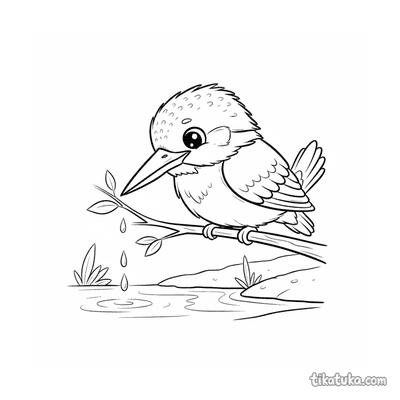 Kingfisher Perched on a Branch