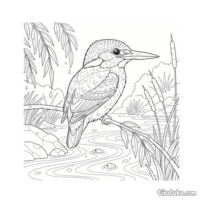 Kingfisher Watching from a Branch
