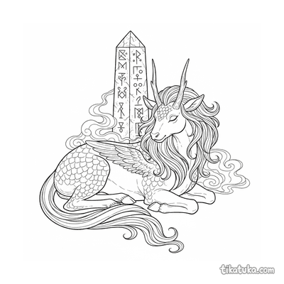 Kirin Resting by Runed Obelisk