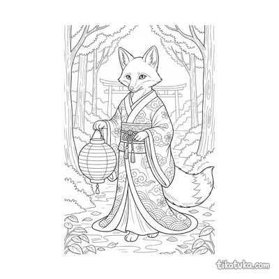 Kitsune Spirit with Lantern