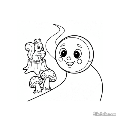 Kolobok Rolling Down a Path