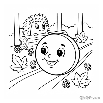 Kolobok Rolling Down Forest Path