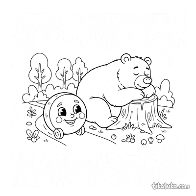 Kolobok and the Sleeping Bear