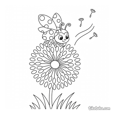 Ladybug on a Dandelion Clock