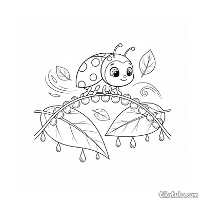 Ladybug Balancing on Dewdrop Bridge