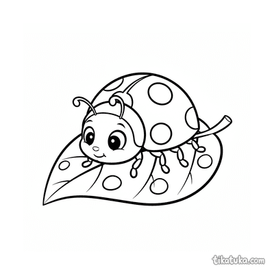 Ladybug on a Leaf with Dewdrops