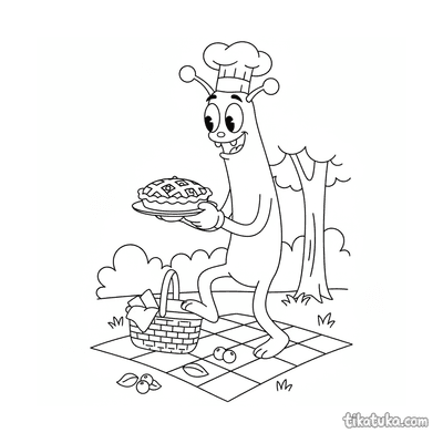 Lanky Monster Serving Pie