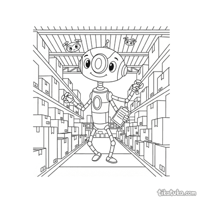 Lanky Scanner Bot on Inventory Duty