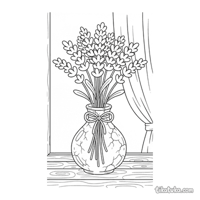 Lavender Bouquet in Ceramic Vase
