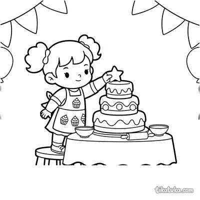 Little Helper Decorating a Cake
