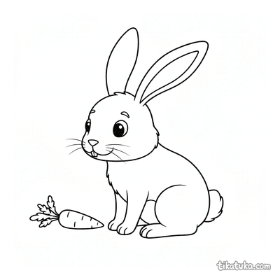 Rabbit Sniffing Carrot