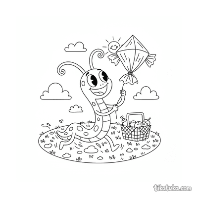Long Monster Flying a Kite