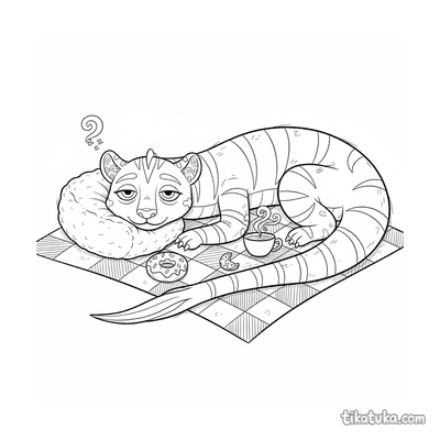 Long Monster Napping on Marshmallow