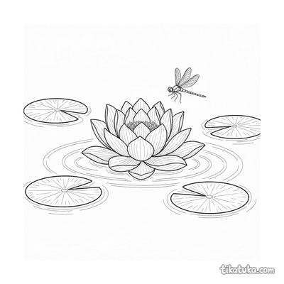 Lotus Flower Floating on Pond