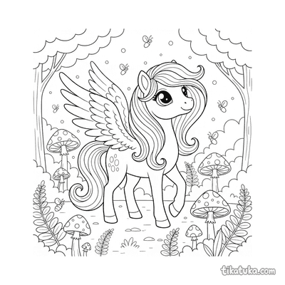 Magical Pony with Feathery Wings