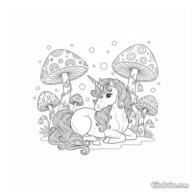 Unicorn in Enchanted Grove
