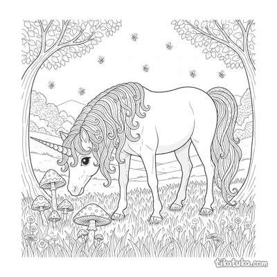 Magical Unicorn Pony Grazing